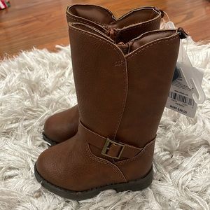 NWT toddler girls size 4 brown leather boots